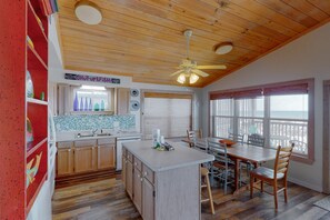 Dining - Beachfront Home with Covered Deck, Gulf Views, Central AC, WiFi & Laundry (Gulf Shores)