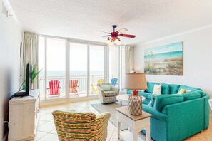 TV, DVD player, offices - Charming Ocean View Condo with Private Balcony, AC, Shared Outdoor Pool, Free WiFi (Gulf Shores)