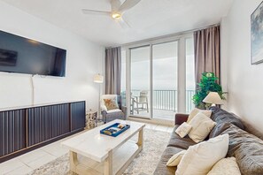 TV, DVD player, offices - Gulf-Front, 12th-Floor Condo w/ Great View, Balcony, AC & Shared Pools/Hot Tubs (Gulf Shores)