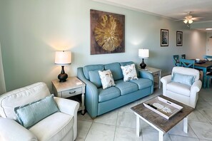 TV, offices - Waterfront condo w balcony, boat slip, shared hot tubs, pools (Gulf Shores)