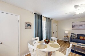 Interior - Inviting condo with Gulf view, balcony, pool, full kitchen, & W/D (Gulf Shores)