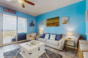 TV, DVD player, offices - The Dunes 504 - Daydreamers Oasis | Beachside Condo with Gulf Views and Private Balcony (Gulf Shores)