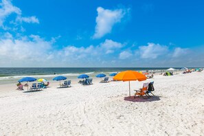 On the beach - Gorgeous Beach Home Overlooking the Beach w/Free WiFi, Central AC, Shared Pool and Covered Parking (Gulf Shores)