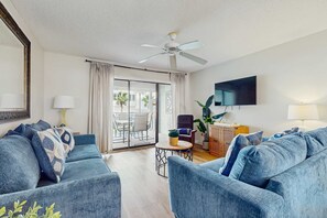 TV, DVD player, offices - Wonderful Beachside Home with Free WiFi, Central AC, Shared Pool, & Elevator (Orange Beach)