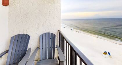 Beachfront Condo with Gulf View, Balcony, WiFi, AC & Shared Pools