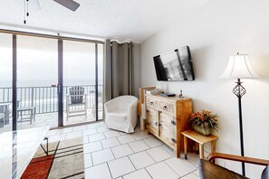 TV, DVD player - Beachfront Condo with Gulf View, Balcony, WiFi, AC & Shared Pools (Orange Beach)