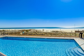 Pool - Beachfront condo with shared Gulf front outdoor pool, heated indoor pool, & sauna (Orange Beach)