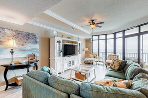 TV, DVD player, offices - Coastal getaway with beach access, pool, hot tub, lazy river, & balcony (Orange Beach)