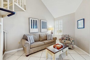 TV, offices - Cozy coastal condo with loft & shared pool and beach access (Orange Beach)