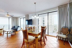 TV, DVD player - Gulf-Front Beach Condo w/Balcony, Shared Pool, Hot Tub, A/C, Views, & Gym (Orange Beach)