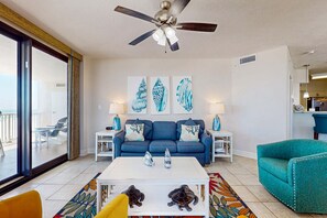 TV - Waterfront condo with pools, a hot tub & tennis - snowbird-friendly (Orange Beach)