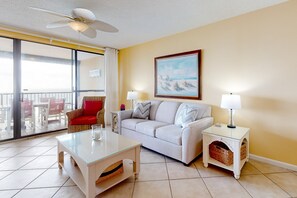 TV, offices - Gulf-front getaway with pool, hot tub, athletic courts & central AC (Orange Beach)