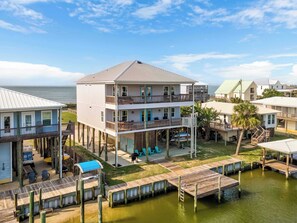 Exterior - Waterfront home with private grill, dock, and washer & dryer (Dauphin Island)