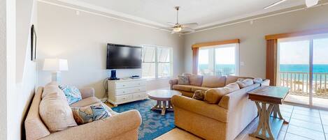 TV, DVD player, stereo
