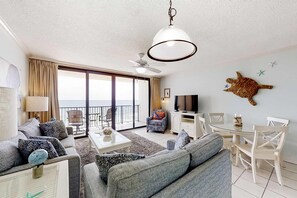 TV, DVD player, offices - Beachfront Condo with Gorgeous Gulf View, Balcony & Shared Pools (Orange Beach)