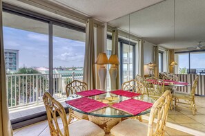 Dining - Gulf Front Condo with Shared Pools, Hot Tub, Tennis, & Fitness Room (Orange Beach)
