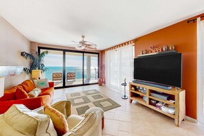 TV, DVD player - Waterfront oasis with direct beach access, pool, hot tub, & gym (Orange Beach)