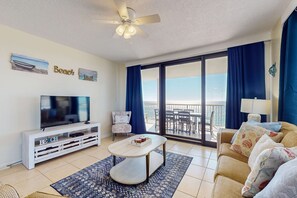TV - Beachfront 10th-floor condo with balcony, pools, hot tub, gym, WiFi, & AC (Orange Beach)