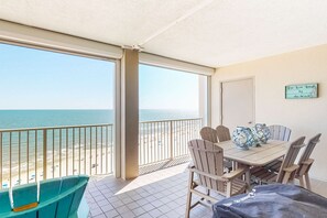 Outdoor dining - White Caps | Beachfront | Pools, Hot Tub & Tennis | Gulf-View Balcony (Orange Beach)