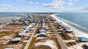 Beach - Beach house with Gulf views, deck, hot tub, new pool, grill, & WiFi (Dauphin Island)