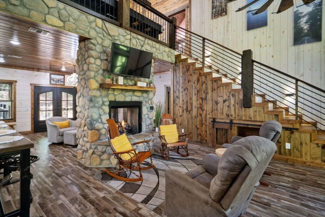 TV, fireplace, video games, ping pong