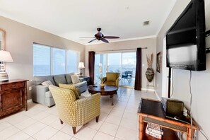 TV, DVD player - Gulf-Front condo with balcony, beach access, WiFi, AC, & outdoor pool (Orange Beach)