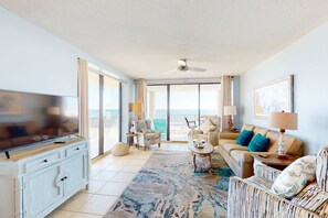 TV, DVD player - Snowbird-Friendly Gulf-Front Condo on 4th Floor wBalcony, Shared Pool, Hot Tub (Orange Beach)