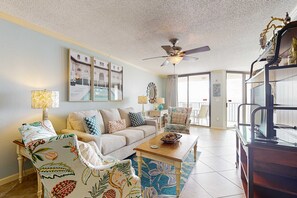 TV, DVD player, offices - Gulf-front escape with pools & gym - walk to beach & dining (Orange Beach)