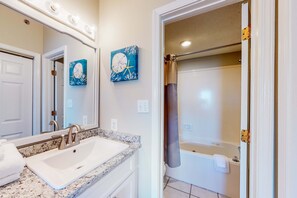 Shower, towels - Beachfront vacation home with spacious balconies, beach access, pools & hot tub (Orange Beach)