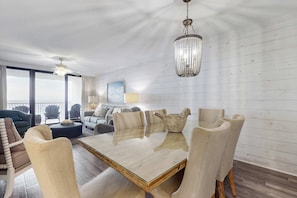 Dining - Gulf front escape w/ balcony, shared hot tub, pools, tennis, & beach access (Orange Beach)
