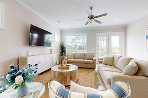 TV, offices - Brand-new home near the beach with on-site pool, central AC, & washer,dryer (Orange Beach)