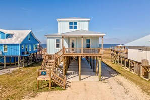 Exterior - Idyllic, dog-friendly Bay Front Island home with pool, Gulf view & large decks (Dauphin Island)