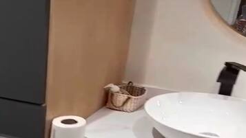 Combined shower/bathtub, free toiletries, hair dryer, towels