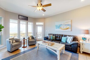 TV, video games, DVD player - Bayfront home with beach access & breathtaking water views - dog-friendly (Dauphin Island)