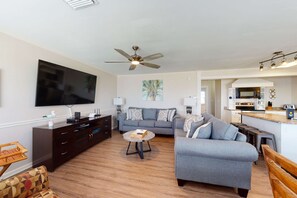 TV, DVD player - Dog-friendly home with sound-side deck, full kitchen, & fantastic views (Dauphin Island)
