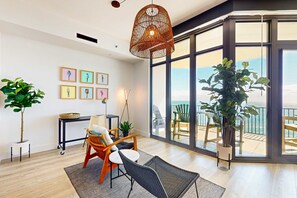 TV, offices - Gulf front condo with direct beach access, resort amenities, private W&D, WiFi (Orange Beach)