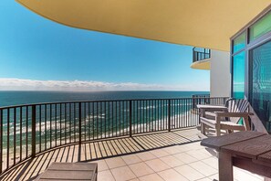 Terrace/patio - Gulf front condo with direct beach access, resort amenities, private W&D, WiFi (Orange Beach)