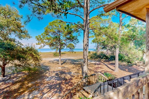 Bayfront home with Gulf views & deck with private swim spa - dog-friendly