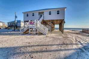 Exterior - Dog friendly, beach front home with stunning views, gas grill, and elevator (Dauphin Island)