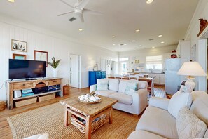 TV, DVD player - Chic Waterfront Dauphin Island cottage on white sandy beach (Dauphin Island)