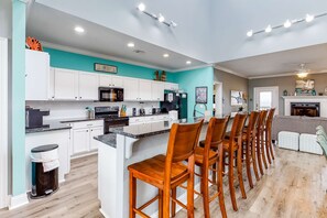 Fridge, microwave, oven, stovetop - Bayfront home with wraparound deck & great water views - dog-friendly (Dauphin Island)
