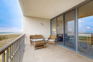 Terrace/patio - Beachfront condo with pool, private balcony, and washer and dryer (Dauphin Island)