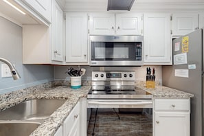 Fridge, microwave, oven, stovetop - Unique beachside A-frame with porches, fantastic views & ocean access (Dauphin Island)