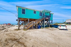 Exterior - Dog-friendly beachfront home with spacious deck, amazing views of the Gulf (Dauphin Island)