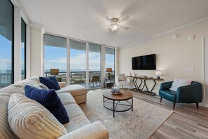 TV, offices - Brilliant water view condo with panoramc balcony views,  pool,  & beach access (Orange Beach)