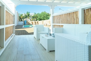 Casa Confort, vista a la alberca | Ropa de cama de alta calidad y tabla de planchar con plancha