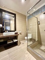 Standard Single Room | Bathroom | Shower, hair dryer, towels, soap