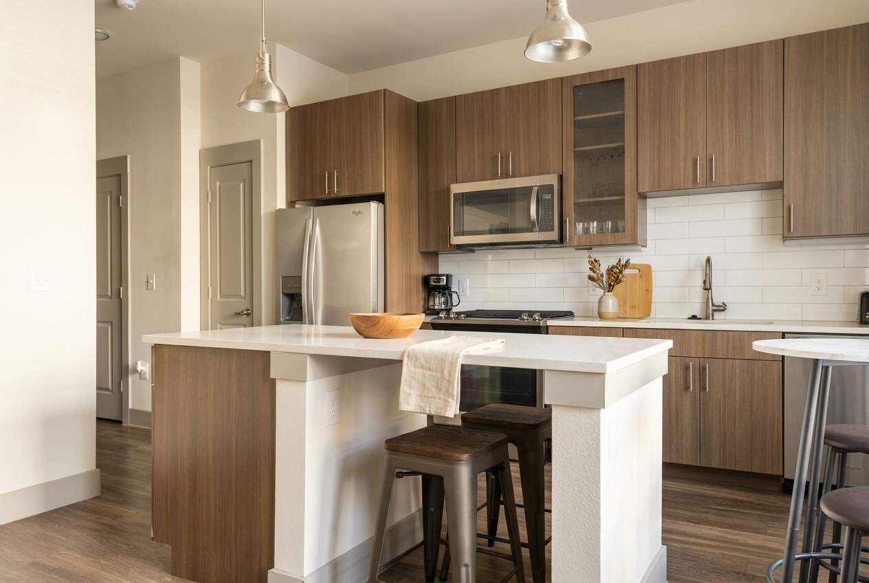 Jääkaappi, mikroaaltouuni, uuni, liesi