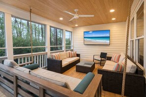 TV, fireplace - Joy of Life Seacrest 30A Florida, Pool, Beach Tram (Watersound)