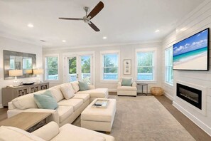 TV, fireplace - Joy of Life Seacrest 30A Florida, Pool, Beach Tram (Watersound)